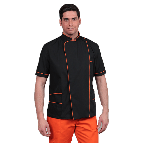 Camice giacca barbiere parrucchiere coiffeur estetista uomo lavoro capelli - Personalizzabile con il tuo logo blu M